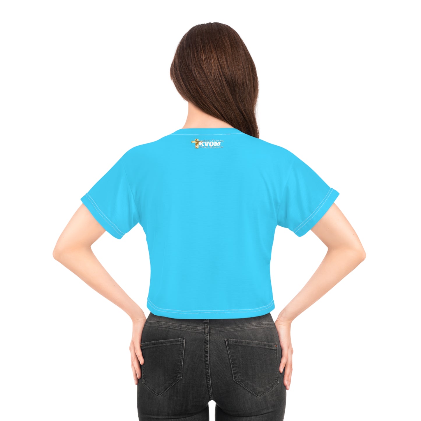 LOVED By The King of Kings Crop Top Shirt True Blue